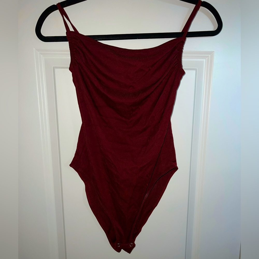 Drape front back tie bodysuit